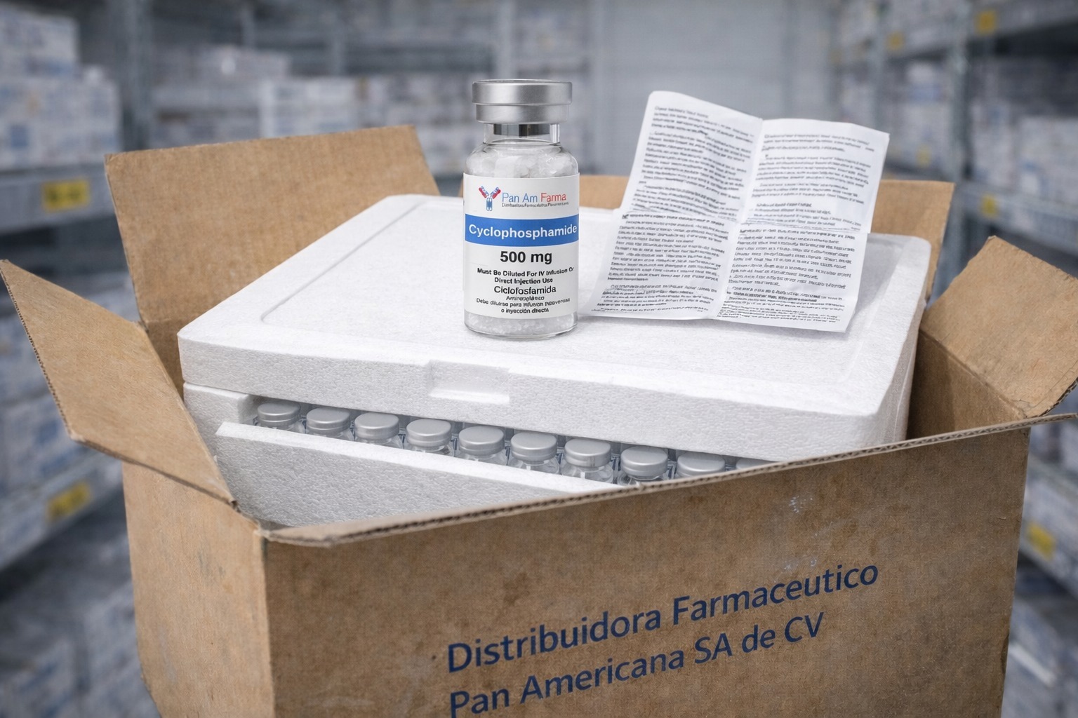 Cyclophosphamide packaging and cold storage presentation